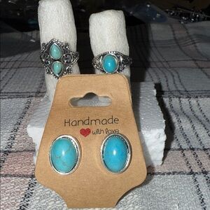 (B) Turquoise Stone Jewelry Set